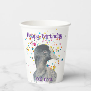 Humour Old Coot Waterbird Fun Idiom , Animal Paper Cups