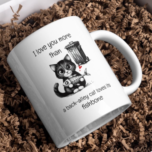 Humour Quote Flirting Cat Funny Valentines Day Gif Coffee Mug (Creator Uploaded)