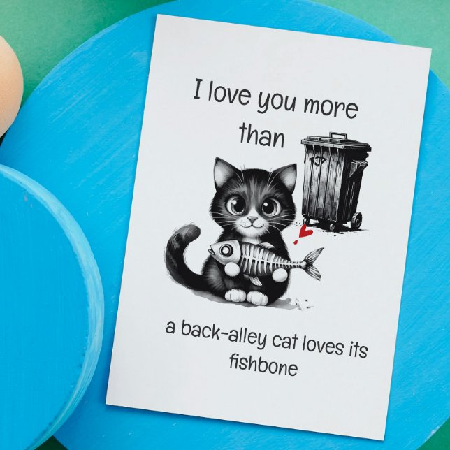 Humour Quote Flirting Cute Cat Funny Valentines Da Card (Creator Uploaded)