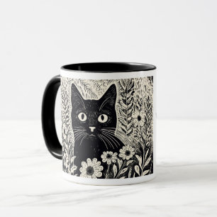 Humour Quotes Floral Cat Somethings Nothings Mug
