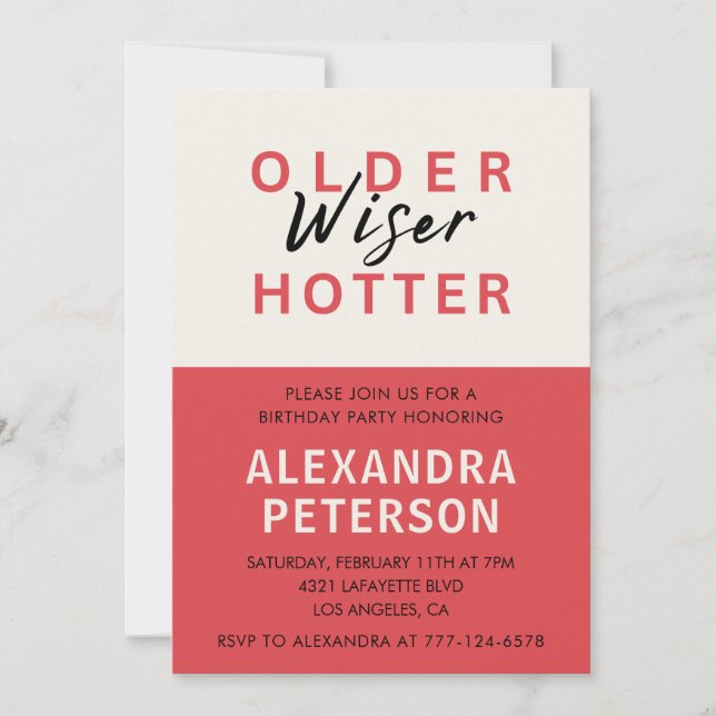 Humour Red 83rd birthday Invitation (Front)