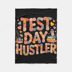 Humour test day hustler mode on math ela squad fleece blanket
