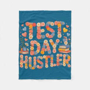 Humour test day hustler mode on math ela squad fleece blanket