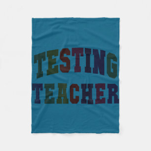 Humour testing teacher test day mode on ela stem fleece blanket