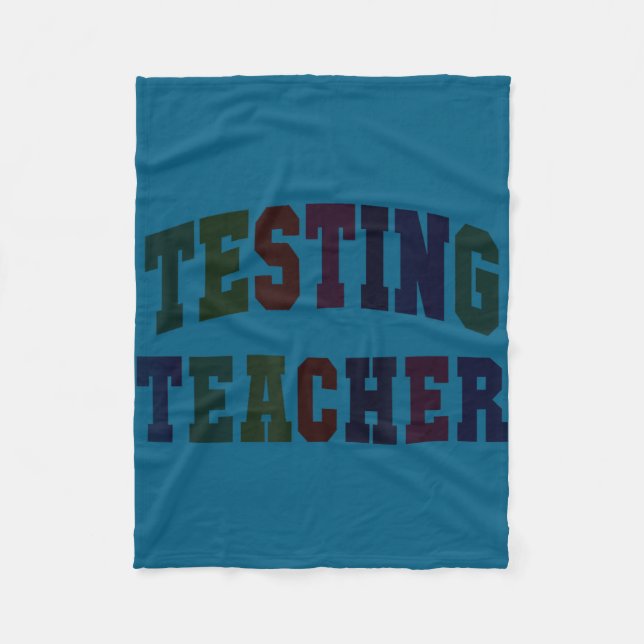 Humour testing teacher test day mode on ela stem fleece blanket (Front)