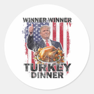 Humour Trump Vance Winner Winner Turkey Dinner Tha Classic Round Sticker