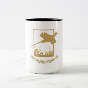 Humour Vintage Gold Pheasant Hunting Two-Tone Coffee Mug