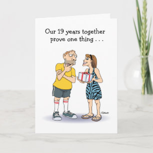 Humourous 19th Anniversary card for him