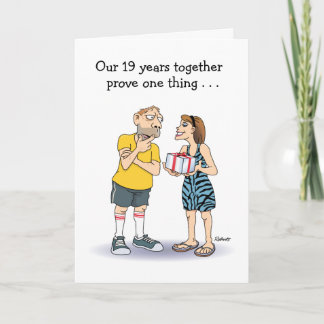 Humourous 19th Anniversary for Husband Card