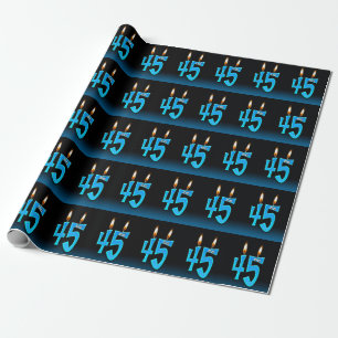 humourous 45th birthday candles with eyeballs wrapping paper