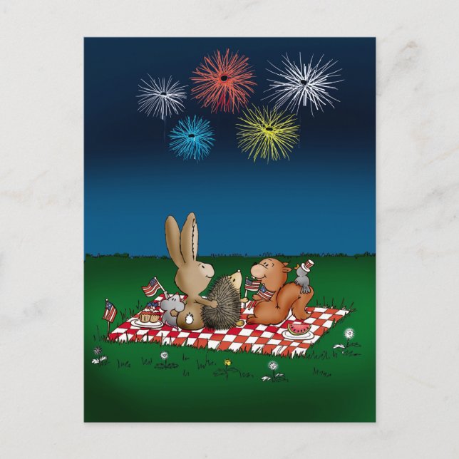 Humourous 4th of July Card with Fireworks - Friend (Front)