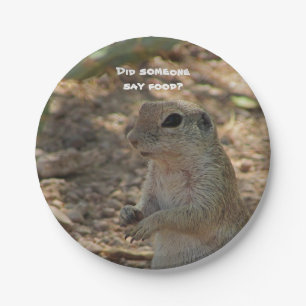 Humourous Adorable Ground Squirrel Photo Southwest Paper Plate