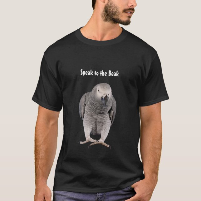 Humourous African Grey Parrot T-shirt (Front)