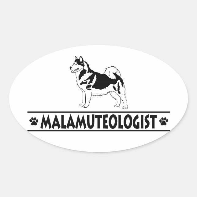 Humourous Alaskan Malamute Oval Sticker (Front)