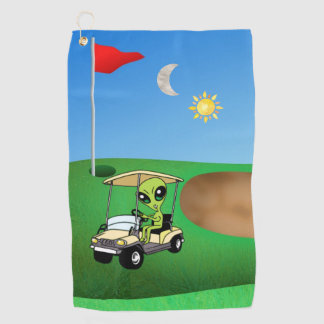 Humourous Alien Golf Towel