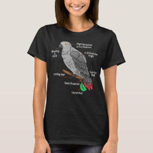 Humourous Anatomy of an African Grey Parrot Pet 1 T-Shirt