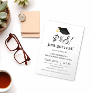Humourous and Fun Customisable Graduation Invitation