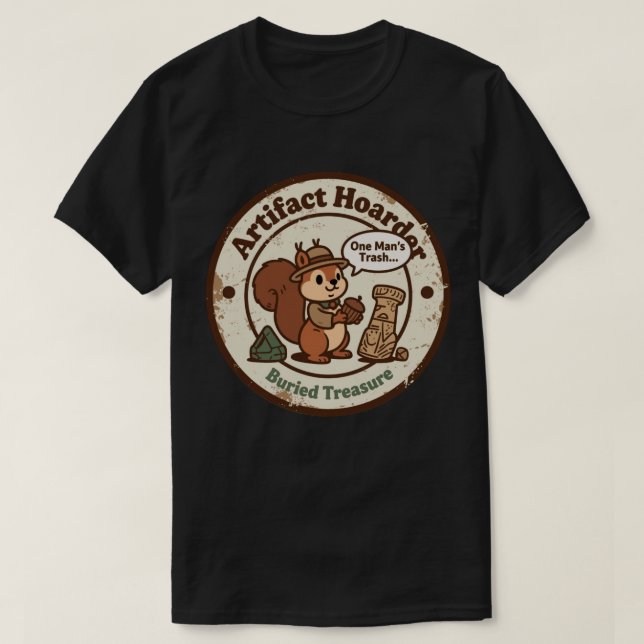 Humourous Archaeology Squirrel T-Shirt (Design Front)