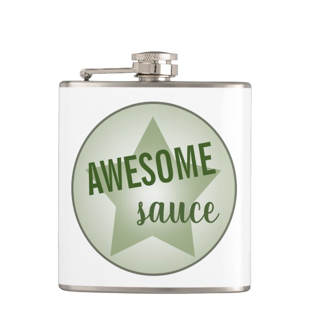 Humourous Awesome Sauce Speciality Pastel Star Hip Flask (Front)
