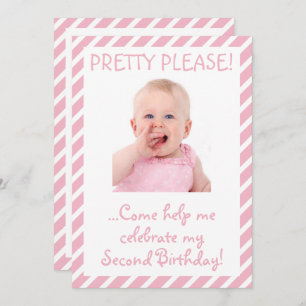 Humourous Baby Girl 2nd Birthday Party Invitation