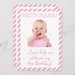 Humourous Baby Girl First Birthday Party Invitatio Invitation