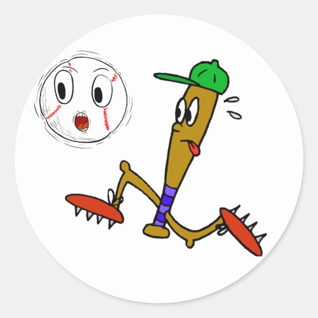 Humourous Baseball T-shirts and Gifts Classic Round Sticker (Front)