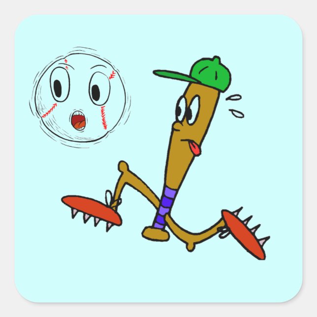 Humourous Baseball T-shirts and Gifts Square Sticker (Front)