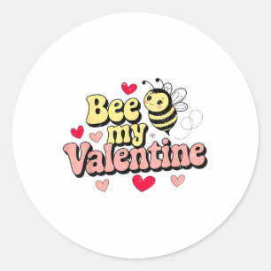 Humourous Bee My Valentine Valentines Day Clothing Classic Round Sticker
