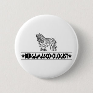 Humourous Bergamasco Dog 6 Cm Round Badge