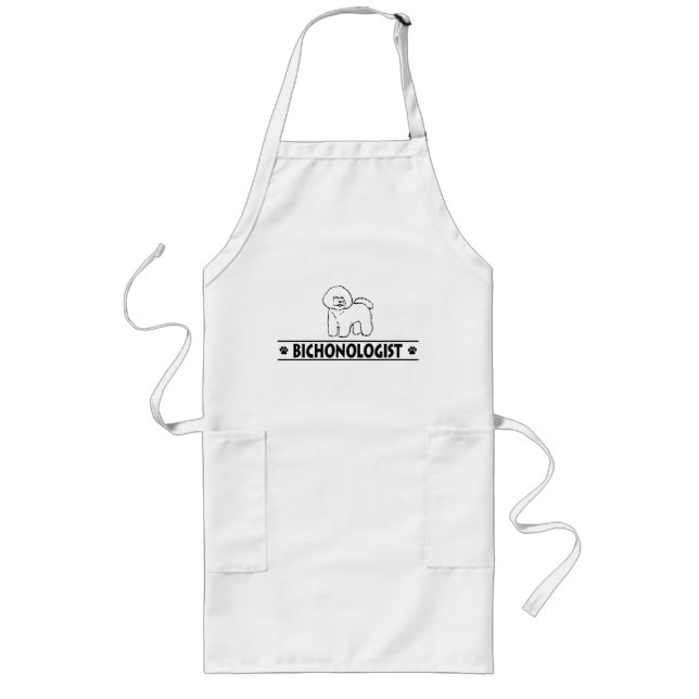 Humourous Bichon Frise Long Apron (Front)