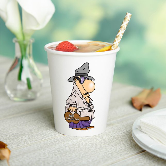 Humourous Bill Collector Character Paper Cups (Creator Uploaded)