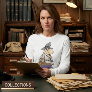 Humourous Bill Collector Character T-Shirt
