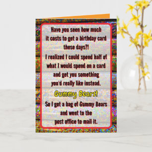 Humourous Birthday Candy Card