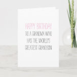 Humourous Birthday Grandma from Grandson Card<br><div class="desc">Funny quotes to crack even the hardest nuts ; )</div>