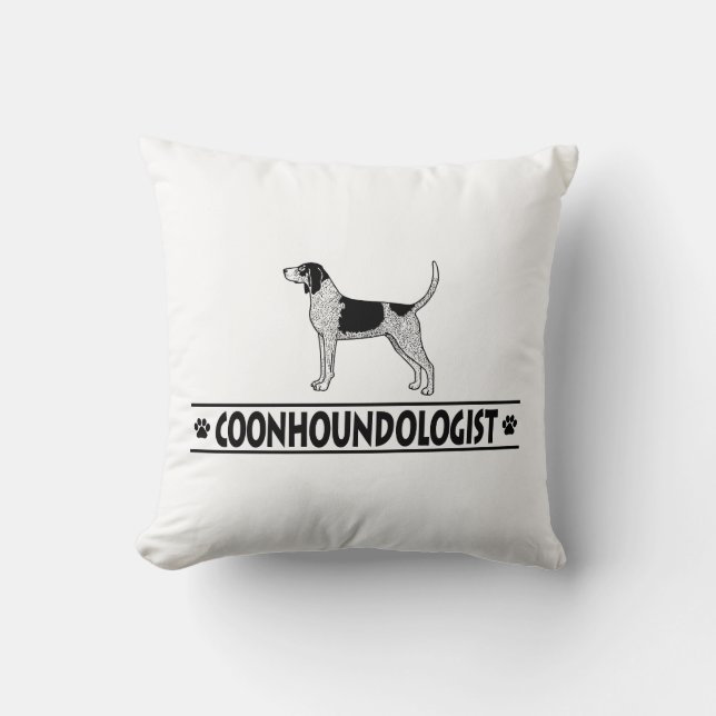 Humourous Blue Tick Coonhound Cushion (Front)