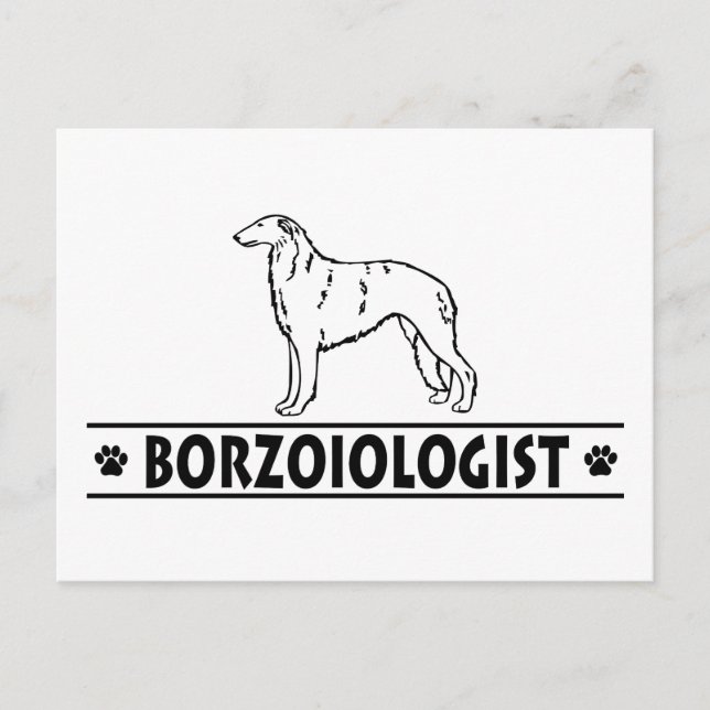 Humourous Borzoi Dog Postcard (Front)