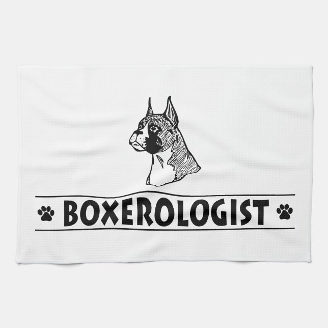Humourous BOXER Dog Tea Towel (Horizontal)