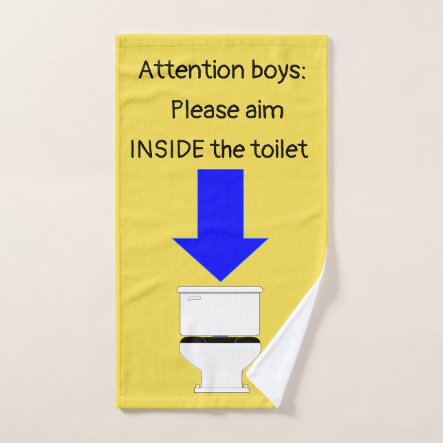 Humourous Boys bathroom hand towel (Hand Towel)