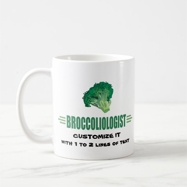 Humourous Broccoli Coffee Mug (Left)