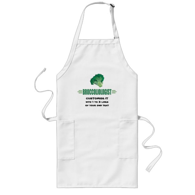 Humourous Broccoli Long Apron (Front)