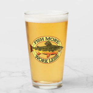 Humourous Brook Trout Fishing Angler's Glass