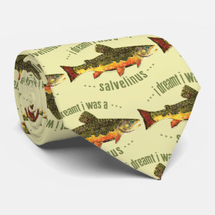 Humourous Brook Trout Fly Fishing Angler's Tie