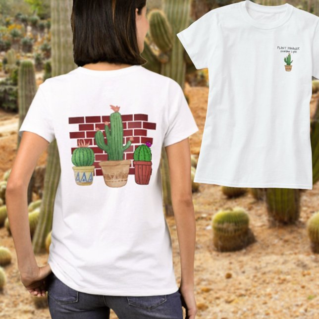 Humourous Cactus Plant Manager Custom T-Shirt (Creator Uploaded)