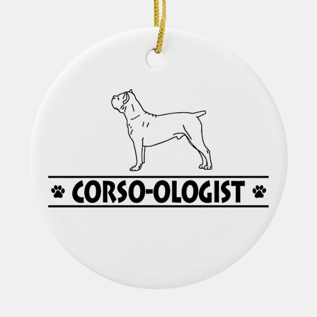 Humourous Cane Corso Ceramic Tree Decoration (Front)