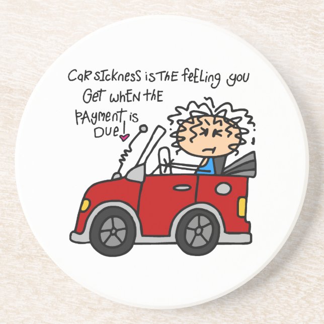 Humourous Car Sickness Coaster (Front)