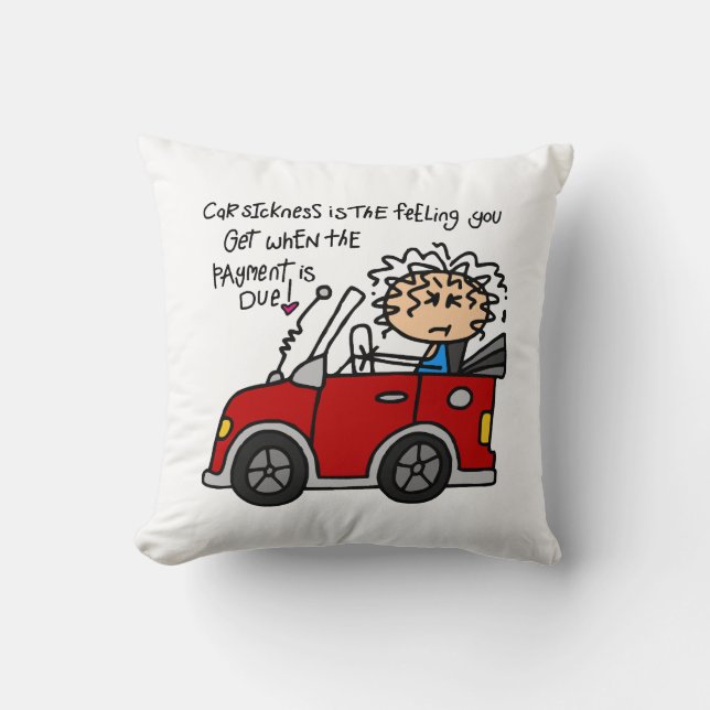 Humourous Car Sickness Cushion (Front)