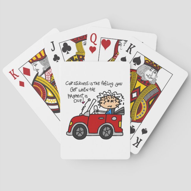 Humourous Car Sickness Playing Cards (Back)