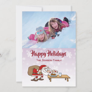 Humourous Cartoon Santa Claus Photo Holiday Card