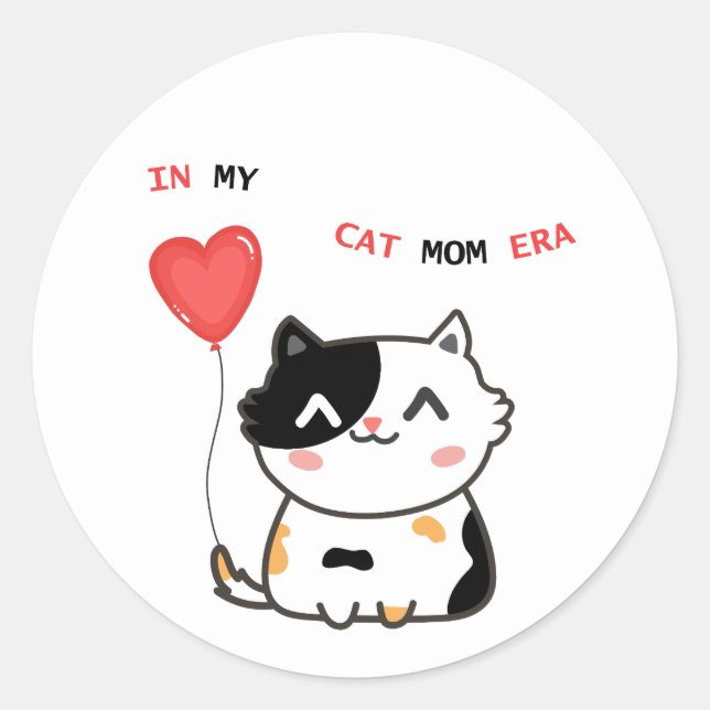 Humourous Cat Classic Round Sticker (Front)