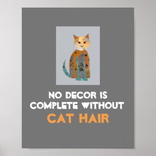 humourous cat poster wall art with text
